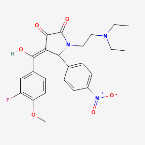 1-[2-(diethylamino)ethyl]-4-(3-fluoro-4-methoxybenzoyl)-3-hydroxy-5-(4-nitrophenyl)-1,5-dihydro-2H-pyrrol-2-one