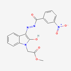 Methyl (3-((3-nitrobenzoyl)hydrazono)-2-oxo-2,3-dihydro-1H-indol-1-YL)acetate