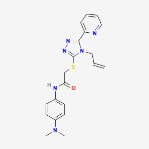 molecular formula C20H22N6OS B12025255 2-{[4-allyl-5-(2-pyridinyl)-4H-1,2,4-triazol-3-yl]sulfanyl}-N-[4-(dimethylamino)phenyl]acetamide CAS No. 618880-24-3