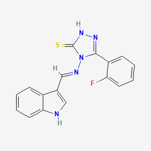 4-(((1H-Indol-3-yl)methylene)amino)-3-(2-fluorophenyl)-1H-1,2,4-triazole-5(4H)-thione