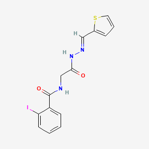 molecular formula C14H12IN3O2S B12025297 2-Iodo-N-(2-oxo-2-(2-(2-thienylmethylene)hydrazino)ethyl)benzamide CAS No. 767314-43-2