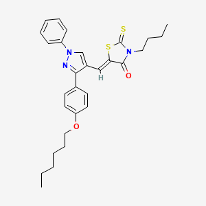 (5Z)-3-butyl-5-({3-[4-(hexyloxy)phenyl]-1-phenyl-1H-pyrazol-4-yl}methylene)-2-thioxo-1,3-thiazolidin-4-one