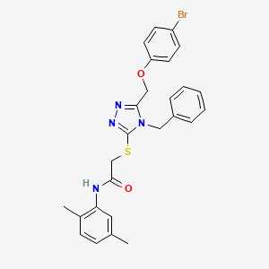 2-({4-benzyl-5-[(4-bromophenoxy)methyl]-4H-1,2,4-triazol-3-yl}sulfanyl)-N-(2,5-dimethylphenyl)acetamide