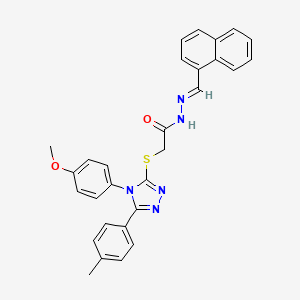 2-{[4-(4-methoxyphenyl)-5-(4-methylphenyl)-4H-1,2,4-triazol-3-yl]sulfanyl}-N'-[(E)-naphthalen-1-ylmethylidene]acetohydrazide