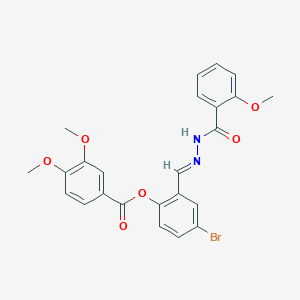 molecular formula C24H21BrN2O6 B12025396 [4-bromo-2-[(E)-[(2-methoxybenzoyl)hydrazinylidene]methyl]phenyl] 3,4-dimethoxybenzoate 