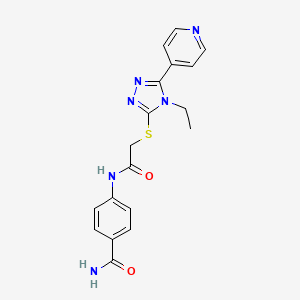 4-((((4-Ethyl-5-(4-pyridinyl)-4H-1,2,4-triazol-3-YL)thio)acetyl)amino)benzamide