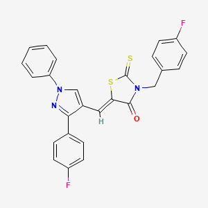 (5Z)-3-(4-Fluorobenzyl)-5-{[3-(4-fluorophenyl)-1-phenyl-1H-pyrazol-4-YL]methylene}-2-thioxo-1,3-thiazolidin-4-one