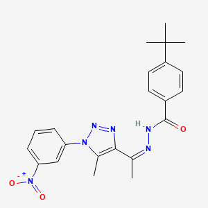 molecular formula C22H24N6O3 B12025422 4-Tert-butyl-N'-{(Z)-1-[5-methyl-1-(3-nitrophenyl)-1H-1,2,3-triazol-4-YL]ethylidene}benzohydrazide CAS No. 624725-56-0