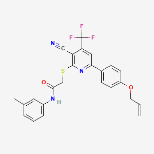 2-{[6-[4-(Allyloxy)phenyl]-3-cyano-4-(trifluoromethyl)-2-pyridinyl]sulfanyl}-N-(3-methylphenyl)acetamide