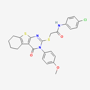 N-(4-chlorophenyl)-2-{[3-(4-methoxyphenyl)-4-oxo-3,4,5,6,7,8-hexahydro[1]benzothieno[2,3-d]pyrimidin-2-yl]sulfanyl}acetamide