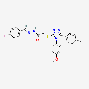 N'-[(E)-(4-fluorophenyl)methylidene]-2-{[4-(4-methoxyphenyl)-5-(4-methylphenyl)-4H-1,2,4-triazol-3-yl]sulfanyl}acetohydrazide