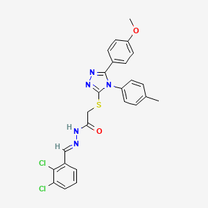 N'-[(E)-(2,3-dichlorophenyl)methylidene]-2-{[5-(4-methoxyphenyl)-4-(4-methylphenyl)-4H-1,2,4-triazol-3-yl]sulfanyl}acetohydrazide