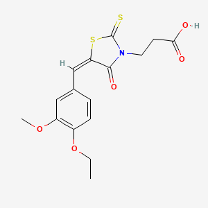 3-[(5E)-5-(4-ethoxy-3-methoxybenzylidene)-4-oxo-2-thioxo-1,3-thiazolidin-3-yl]propanoic acid