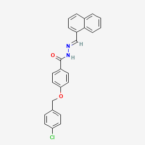 molecular formula C25H19ClN2O2 B12025659 4-((4-Chlorobenzyl)oxy)-N'-(1-naphthylmethylene)benzohydrazide CAS No. 396662-79-6