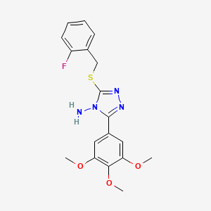 3-((2-Fluorobenzyl)thio)-5-(3,4,5-trimethoxyphenyl)-4H-1,2,4-triazol-4-amine