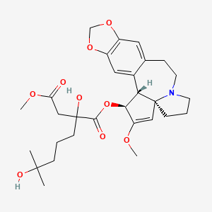 molecular formula C29H39NO9 B1202571 头孢他辛，4-甲基 (2R)-2-羟基-2-(4-羟基-4-甲基戊基)丁二酸（酯） 