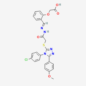 molecular formula C26H22ClN5O5S B12025710 (2-{(E)-[({[4-(4-chlorophenyl)-5-(4-methoxyphenyl)-4H-1,2,4-triazol-3-yl]sulfanyl}acetyl)hydrazono]methyl}phenoxy)acetic acid 