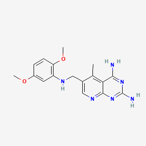 B1202572 6-(((2,5-Dimethoxyphenyl)amino)methyl)-5-methylpyrido[2,3-d]pyrimidine-2,4-diamine CAS No. 159210-76-1