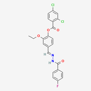 2-Ethoxy-4-(2-(4-fluorobenzoyl)carbohydrazonoyl)phenyl 2,4-dichlorobenzoate