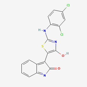 (3Z)-3-(2-(2,4-Dichloroanilino)-4-oxo-1,3-thiazol-5(4H)-ylidene)-1,3-dihydro-2H-indol-2-one