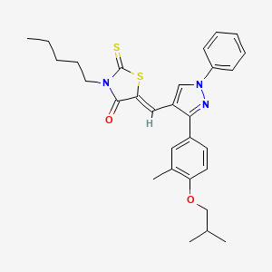 (5Z)-5-{[3-(4-Isobutoxy-3-methylphenyl)-1-phenyl-1H-pyrazol-4-YL]methylene}-3-pentyl-2-thioxo-1,3-thiazolidin-4-one