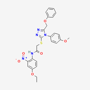 N-(4-ethoxy-2-nitrophenyl)-2-{[4-(4-methoxyphenyl)-5-(phenoxymethyl)-4H-1,2,4-triazol-3-yl]sulfanyl}acetamide