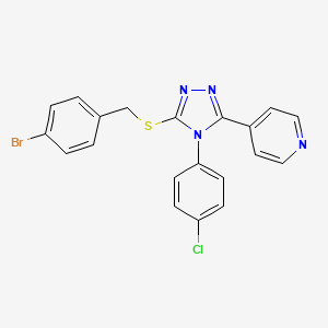 4-(5-{[(4-bromophenyl)methyl]sulfanyl}-4-(4-chlorophenyl)-4H-1,2,4-triazol-3-yl)pyridine