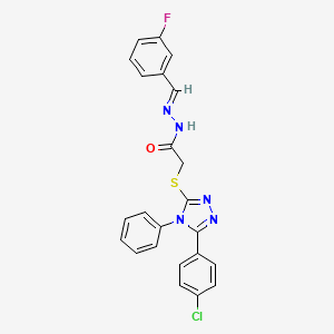 2-{[5-(4-chlorophenyl)-4-phenyl-4H-1,2,4-triazol-3-yl]sulfanyl}-N'-[(E)-(3-fluorophenyl)methylidene]acetohydrazide