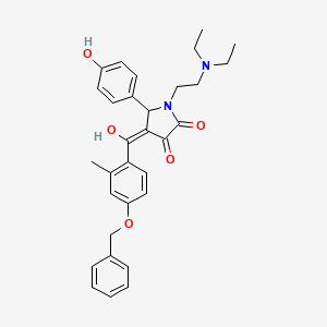 molecular formula C31H34N2O5 B12025839 4-(4-(Benzyloxy)-2-methylbenzoyl)-1-(2-(diethylamino)ethyl)-3-hydroxy-5-(4-hydroxyphenyl)-1H-pyrrol-2(5H)-one CAS No. 617694-20-9