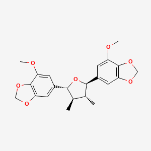 molecular formula C22H24O7 B1202584 rel-(7R,8R,7'R,8'R)-3,4,3',4'-dimethylene-dioxy-5,5'-dimethoxy-7,7'-epoxylignan 