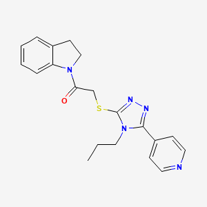 molecular formula C20H21N5OS B1202585 1-(2,3-二氢吲哚-1-基)-2-[(4-丙基-5-吡啶-4-基-1,2,4-三唑-3-基)硫代]乙酮 