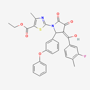 Ethyl 2-[3-(3-fluoro-4-methylbenzoyl)-4-hydroxy-5-oxo-2-(3-phenoxyphenyl)-2,5-dihydro-1H-pyrrol-1-YL]-4-methyl-1,3-thiazole-5-carboxylate