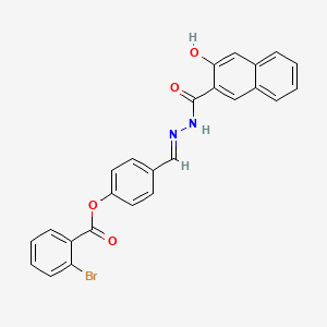 4-(2-(3-Hydroxy-2-naphthoyl)carbohydrazonoyl)phenyl 2-bromobenzoate