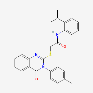 2-{[3-(4-methylphenyl)-4-oxo-3,4-dihydroquinazolin-2-yl]sulfanyl}-N-[2-(propan-2-yl)phenyl]acetamide