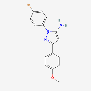 molecular formula C16H14BrN3O B12025869 1-(4-Bromophenyl)-3-(4-methoxyphenyl)-1H-pyrazol-5-amine CAS No. 618098-22-9