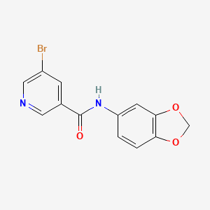 molecular formula C13H9BrN2O3 B1202590 N-(1,3-benzodioxol-5-yl)-5-bromo-3-pyridinecarboxamide 