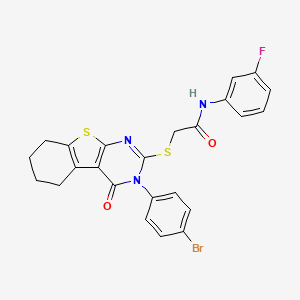 2-{[3-(4-bromophenyl)-4-oxo-3,4,5,6,7,8-hexahydro[1]benzothieno[2,3-d]pyrimidin-2-yl]sulfanyl}-N-(3-fluorophenyl)acetamide