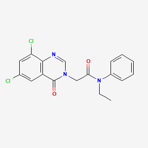 molecular formula C18H15Cl2N3O2 B12025933 2-(6,8-dichloro-4-oxoquinazolin-3(4H)-yl)-N-ethyl-N-phenylacetamide CAS No. 618443-81-5