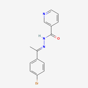 molecular formula C14H12BrN3O B12025937 N-[(E)-1-(4-bromophenyl)ethylideneamino]pyridine-3-carboxamide 