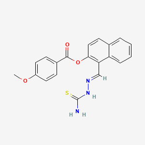 1-(2-(Aminocarbothioyl)carbohydrazonoyl)-2-naphthyl 4-methoxybenzoate