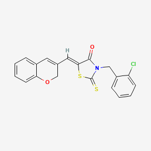 (5Z)-3-[(2-chlorophenyl)methyl]-5-(2H-chromen-3-ylmethylidene)-2-sulfanylidene-1,3-thiazolidin-4-one