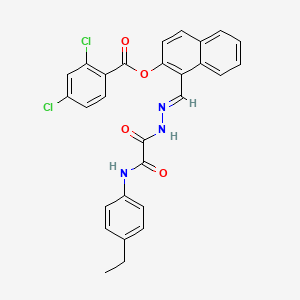 1-((2-(2-((4-Ethylphenyl)amino)-2-oxoacetyl)hydrazono)methyl)naphthalen-2-yl 2,4-dichlorobenzoate