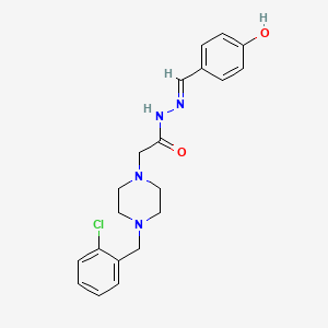 molecular formula C20H23ClN4O2 B12026001 2-(4-(2-Chlorobenzyl)-1-piperazinyl)-N'-(4-hydroxybenzylidene)acetohydrazide 