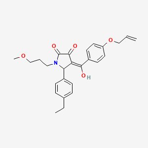 molecular formula C26H29NO5 B12026003 4-(4-(Allyloxy)benzoyl)-5-(4-ethylphenyl)-3-hydroxy-1-(3-methoxypropyl)-1H-pyrrol-2(5H)-one CAS No. 618077-26-2