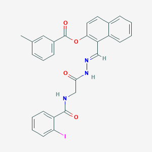 1-(2-(((2-Iodobenzoyl)amino)acetyl)carbohydrazonoyl)-2-naphthyl 3-methylbenzoate