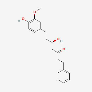molecular formula C20H24O4 B1202602 (5R)-5-羟基-7-(4-羟基-3-甲氧基苯基)-1-苯基庚烷-3-酮 CAS No. 68622-73-1