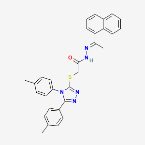 2-{[4,5-bis(4-methylphenyl)-4H-1,2,4-triazol-3-yl]sulfanyl}-N'-[(1E)-1-(naphthalen-1-yl)ethylidene]acetohydrazide