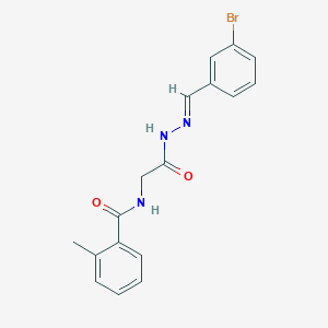 molecular formula C17H16BrN3O2 B12026062 N-[2-[(2E)-2-[(3-bromophenyl)methylidene]hydrazinyl]-2-oxoethyl]-2-methylbenzamide 