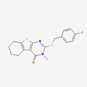 2-[(4-fluorobenzyl)sulfanyl]-3-methyl-5,6,7,8-tetrahydro[1]benzothieno[2,3-d]pyrimidin-4(3H)-one