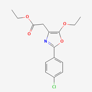 B1202615 Ethyl 2-(4-chlorophenyl)-5-ethoxy-4-oxazoleacetate CAS No. 59399-41-6